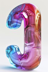  a number "5" icon with a color transparent glass texture, created using glass and pigment refracting materials, with light and shadow sensation, reflection effect  glassy
