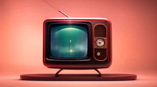 Vintage television for showcasing classic media or retro technology, blending nostalgia with innovation, capturing enduring allure of classic media