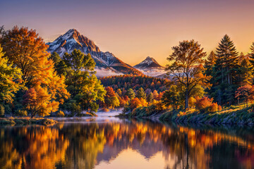 Obraz premium sunset in the mountains