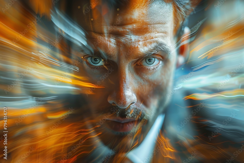 Poster this image captures the vibrant interplay of light and motion, creating a dynamic abstract backdrop 