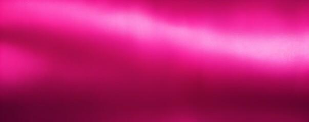 Magenta foil metallic wall with glowing shiny light, abstract texture background blank empty with copy space
