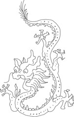 flying dragon Chinese fantasy animal vector design illustration sketch