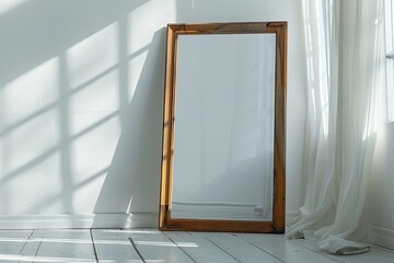 Retro Floor mirror Isolated on white