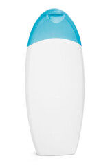 Empty white plastic bottle isolated on white background.