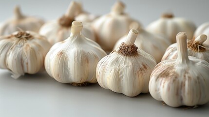 garlic on a white background