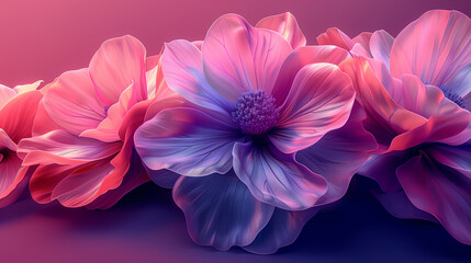 pink and blue flowers on pink background