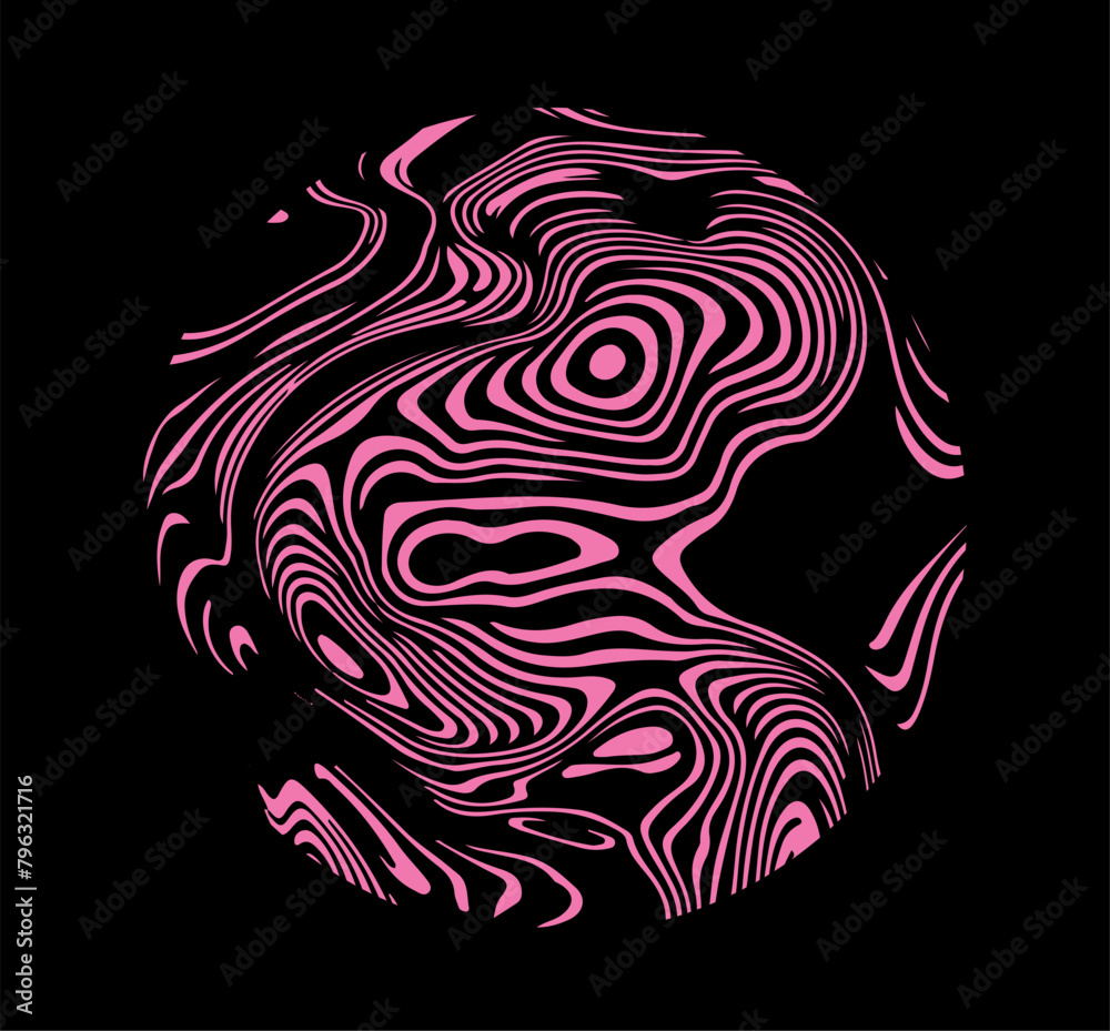 Poster circle with ink marble texture on a dark background.