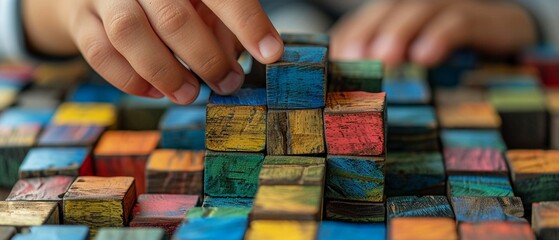 Closeup of a student solving a 3D math puzzle, engaging with spatial and logical challenges