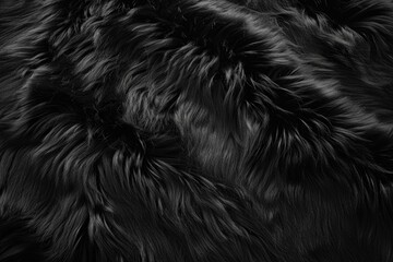 Detailed close up of black fur texture, perfect for backgrounds or design projects