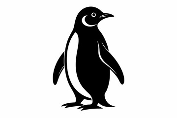 Obraz premium penguin-black-silhouette-on-white-background.