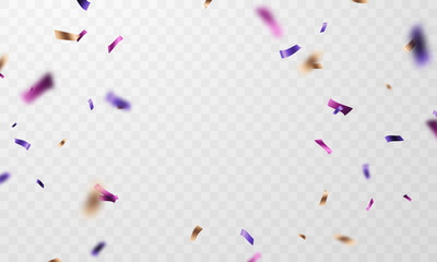 purple and blue paper background falling Vector illustration for carnival party