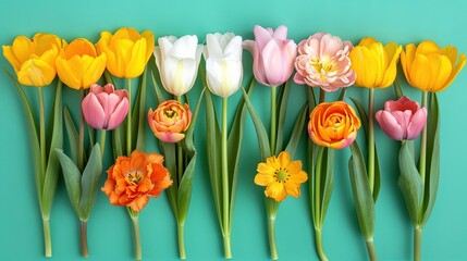 tulips on a yellow background
