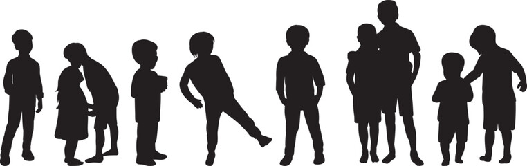 children set silhouette on white background vector