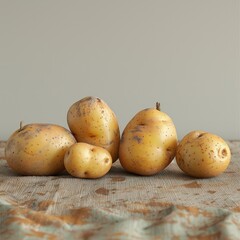 potatoes on a wooden background