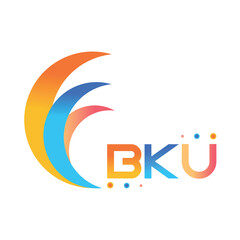 BKU letter technology Web logo design on white background. BKU uppercase monogram logo and typography for technology, business and real estate brand.
