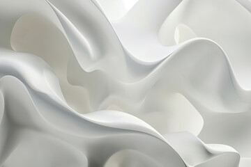 Obraz premium Abstract white wavy shapes background