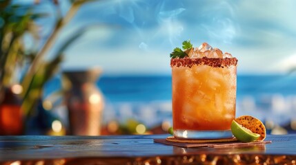 Tropical Beachfront Cocktail Experience with Ocean View