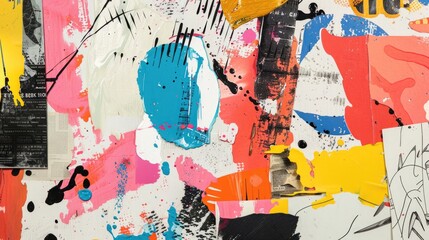 Abstract Colorful Urban Street Art with Paint Splatters