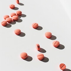 pills on a white background