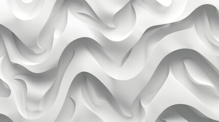 Fototapeta premium White abstract wavy sculpture. 3D render of fluid dynamic forms.