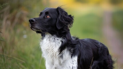 Stabyhoun Dog Enjoying a Colorful Autumn Day