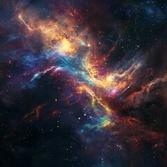 Nebula galaxy star space formation. Generative AI technology.	
