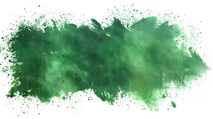 Thick green watercolor paint blob isolated on transparent PNG background