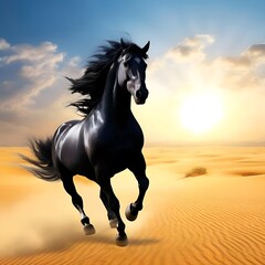 Das schwarze Pferd. Hintergrund für das Design 1.