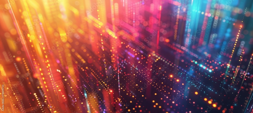 Aufkleber colorful digital space technology background. generative ai technology.