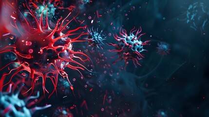 Virus background. 3D germs coronavirus covid-19.