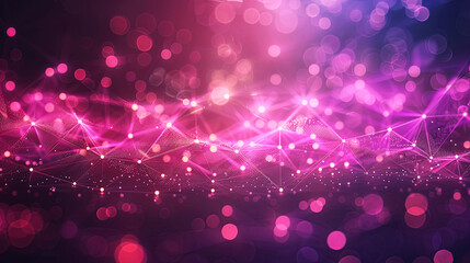Pink networking  abstract background on dark background. Modern tecnology illustration