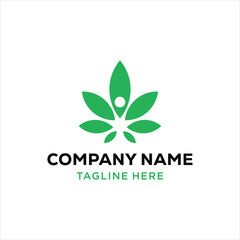 creative People and Marijuana Leaf logo design, design inspiration, vector