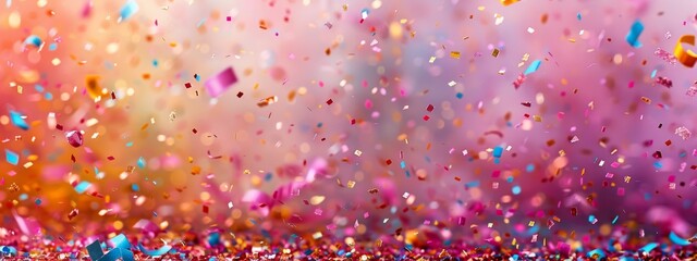 A background filled with colorful swirls and confetti representing the joy and festivity of birthdays.