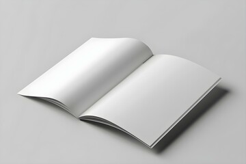 Custom design mockup of a blank brochure on a grey background. Concept Graphic Design, Brochure Mockup, Custom Design, Grey Background, Blank Template