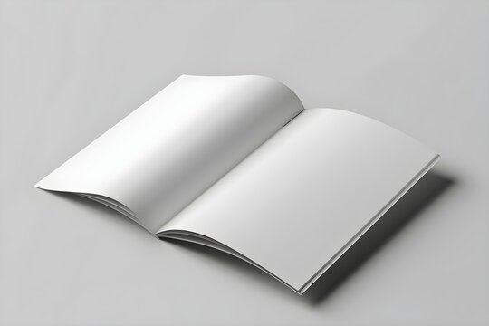 Custom design mockup of a blank brochure on a grey background. Concept Graphic Design, Brochure Mockup, Custom Design, Grey Background, Blank Template
