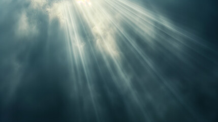 Sunlight beams filtering through water, serene underwater light rays