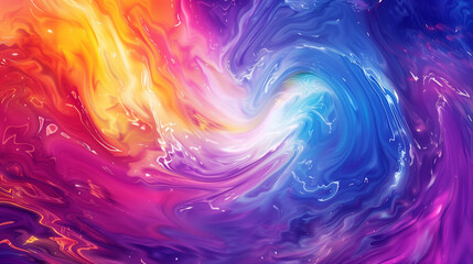 Psychedelic swirl of vibrant colors, dynamic liquid abstract, artistic fantasy background