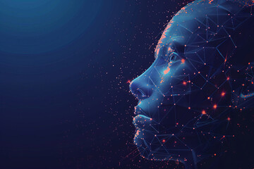 Digital human head with futuristic technology design