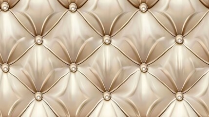 light beige elegant quilted seamless wallpaper pattern, diamond shaped background with pearl accents