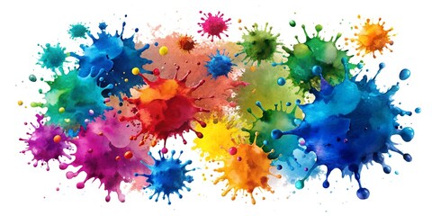 colorful watercolor splashes 3D, Light, Colors, Holographic, Abstract, Future, Motion, Shapes, Blots,  and grunge textures,
