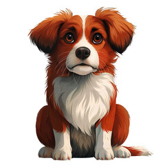 Vector Illustration, Playful Doggy Graphic in Flat Style.