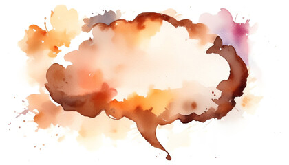 Abstract watercolor speech bubble on white background, ideal for creative communication concepts and artistic designs for marketing or literary themes - obrazy, fototapety, plakaty
