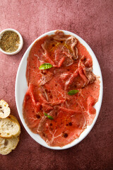 Homemade beef carpaccio