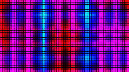 Colorful mosaic background in technology concept. Abstract colored LED squares. Technology digital square multicolored background. Bright pixel grid background. 3D rendering