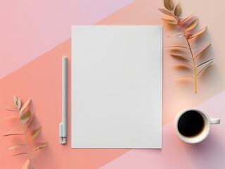 8.5x11 in blank mockup with trendy gradient