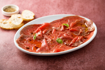 Homemade beef carpaccio