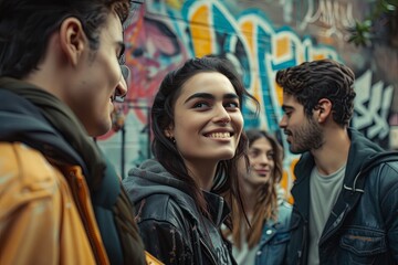 Obraz premium a team of people in their 20s in a random scene 