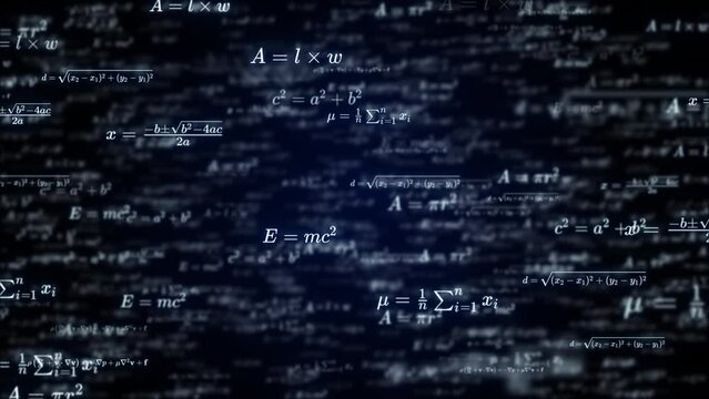 Abstract Mathematical Formulas Animation Background