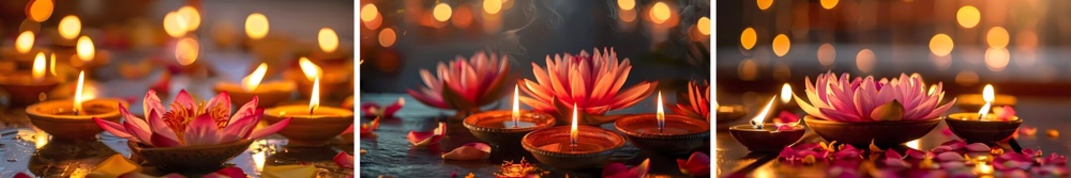 Diwali spa background collection. Generative ai design art concept.