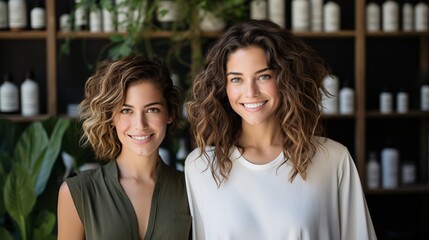 two women smiling at the camera